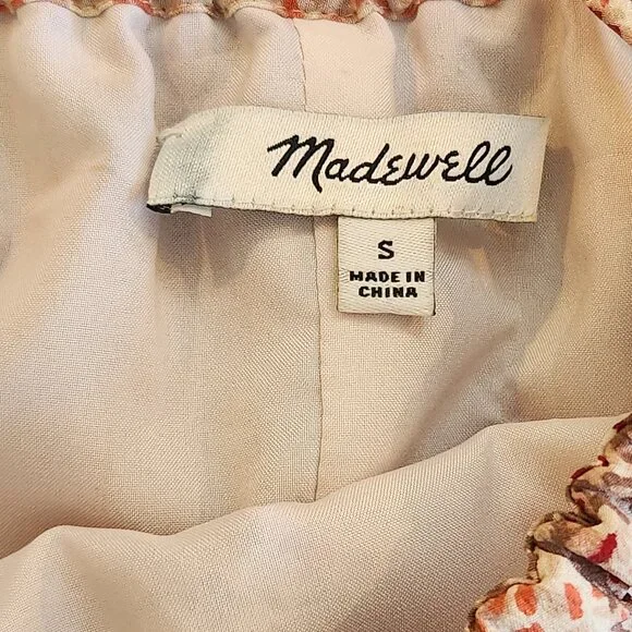 Madewell Silk off the Shoulder Cold Shoulder Dress Paisley Floral - Picture 12 of 12
